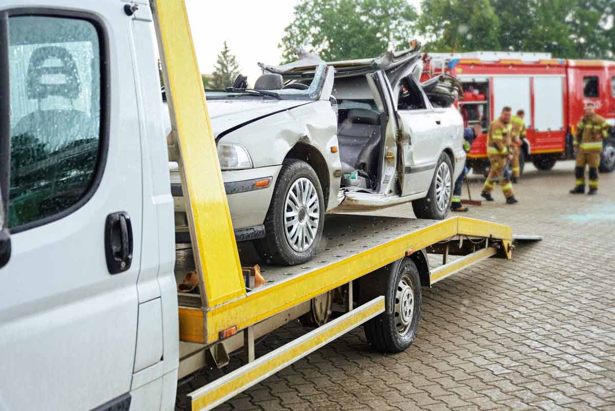 Towing Smashed Vehicle