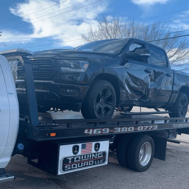Accident Recovery - Towing Black Ram Truck